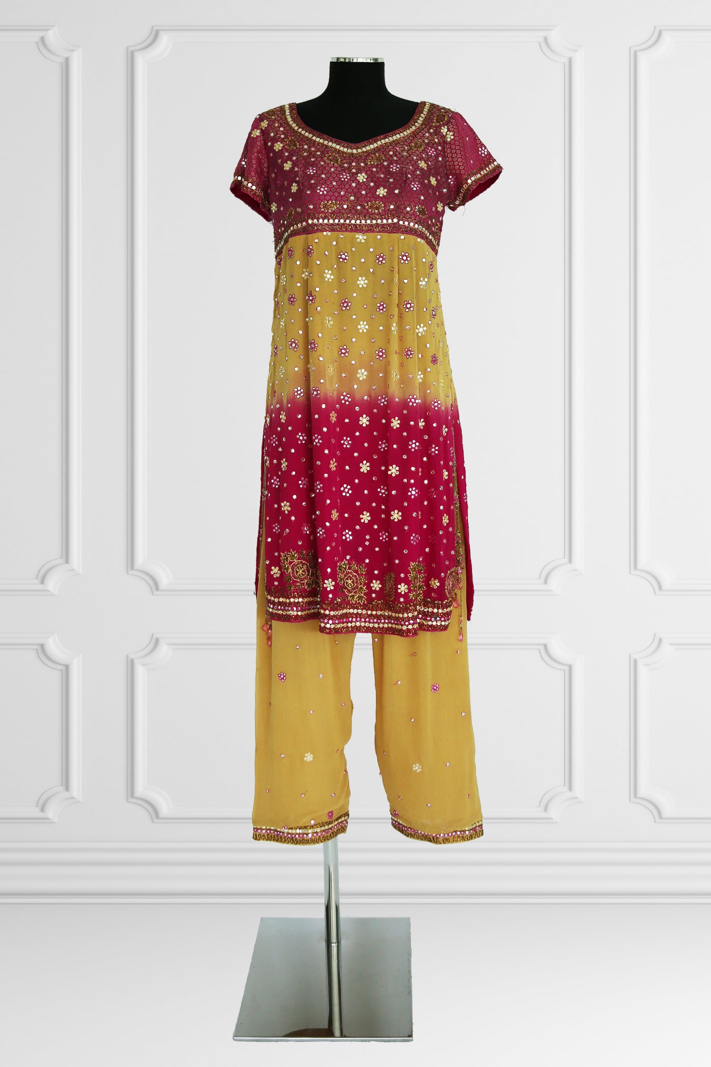 Bicolor Camel & Pink Kurta Set