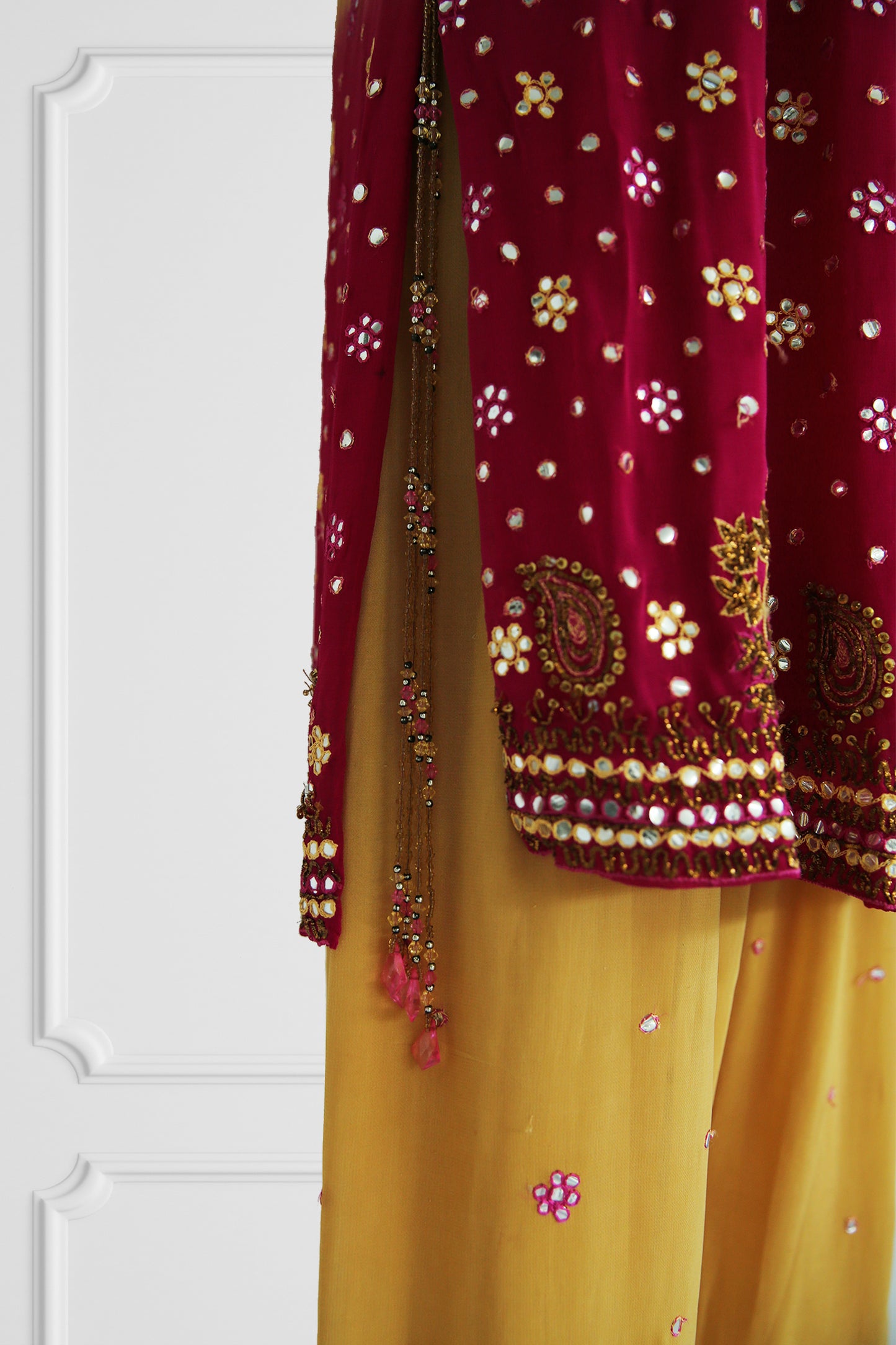 Bicolor Camel & Pink Kurta Set