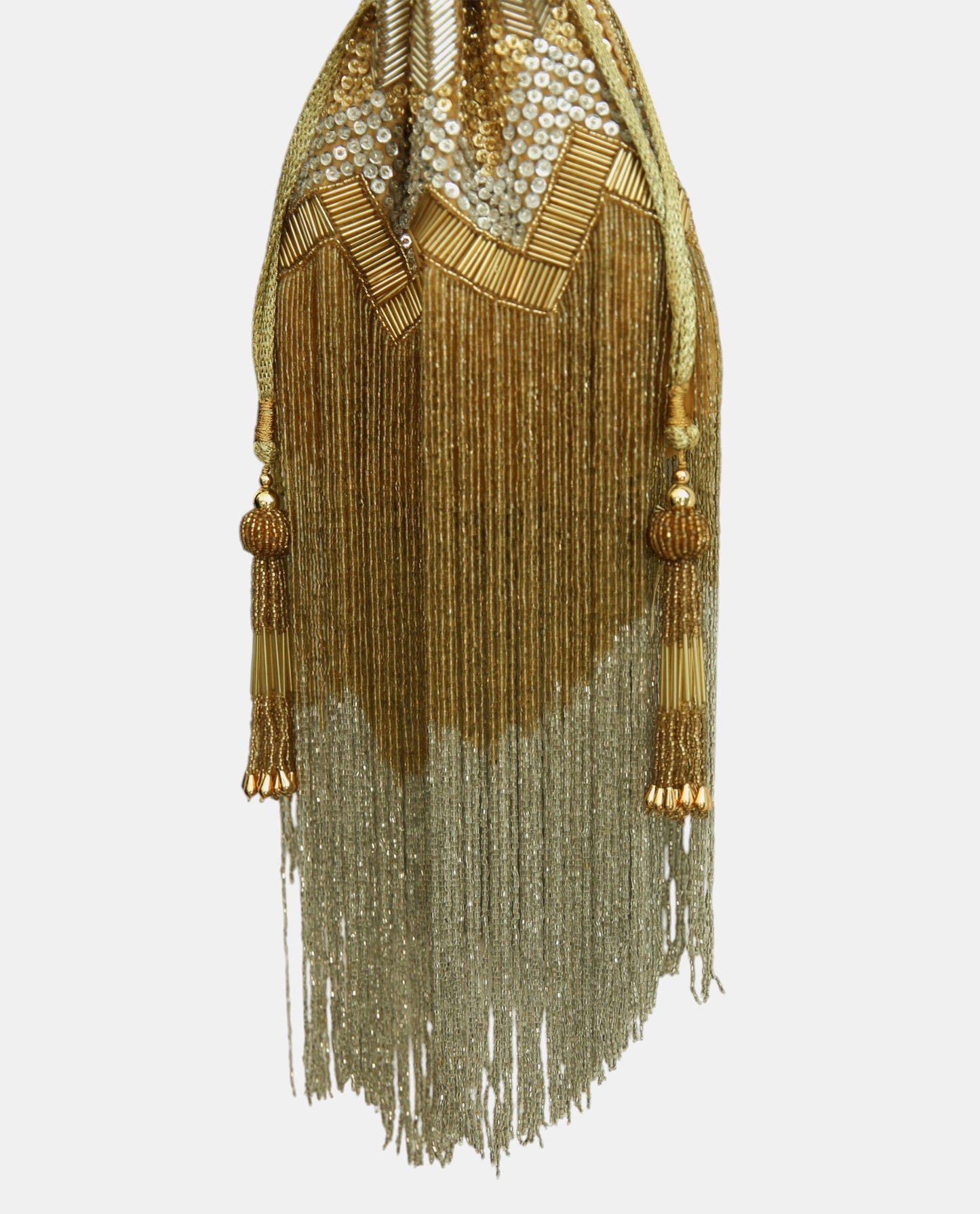 Golden Glamour Fringe Pouch