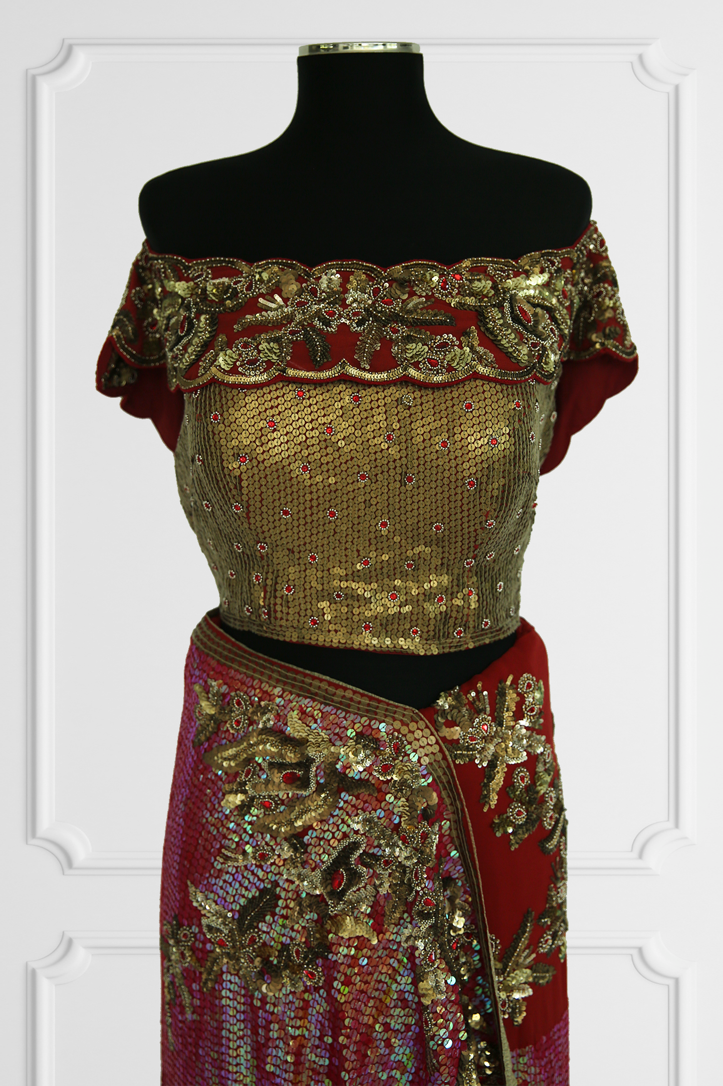 Jo Rivaaz By Puja Bugga Two Blouse Sequin Saree Set