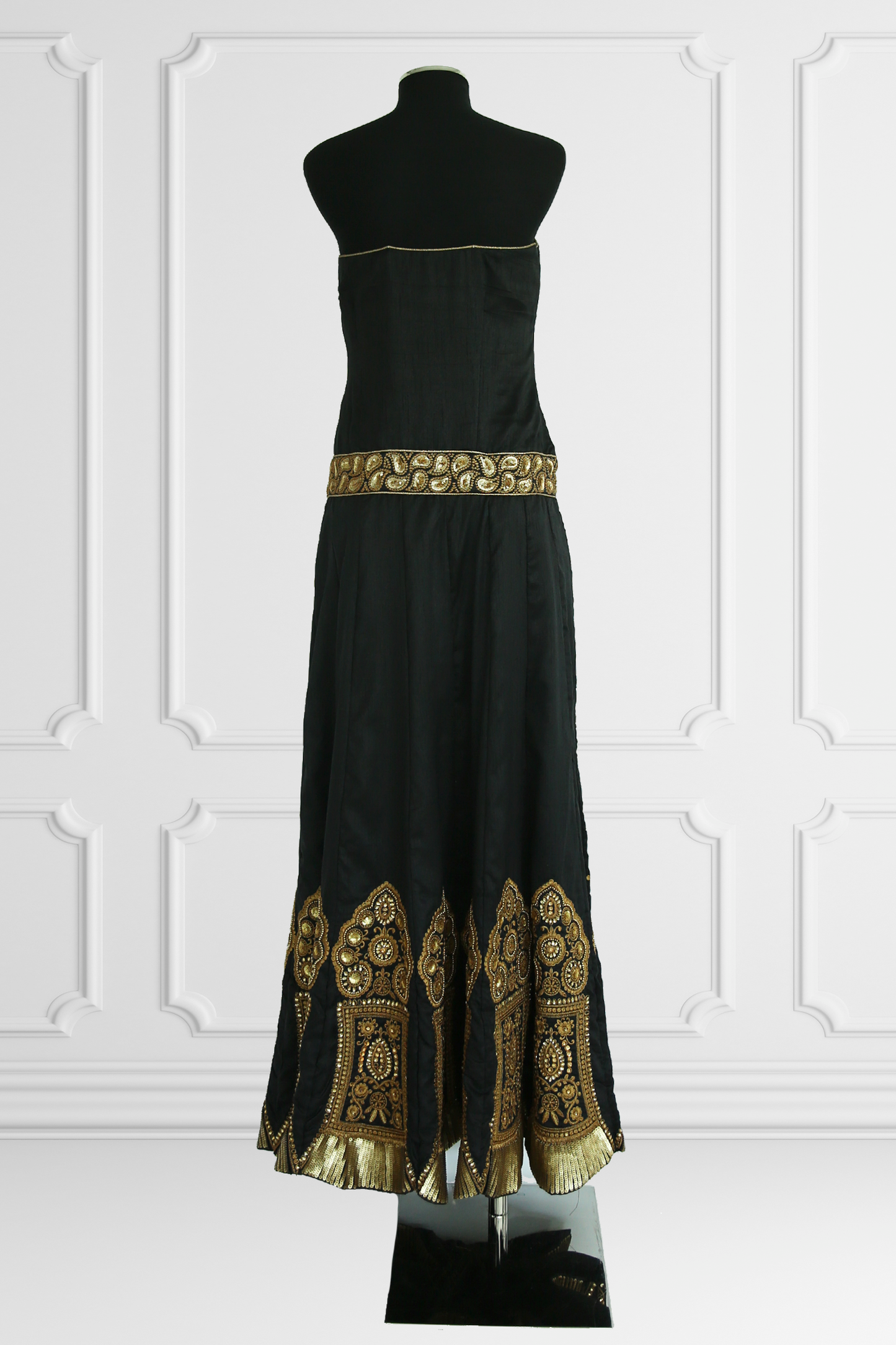 Black with Gold Embroidery Gown