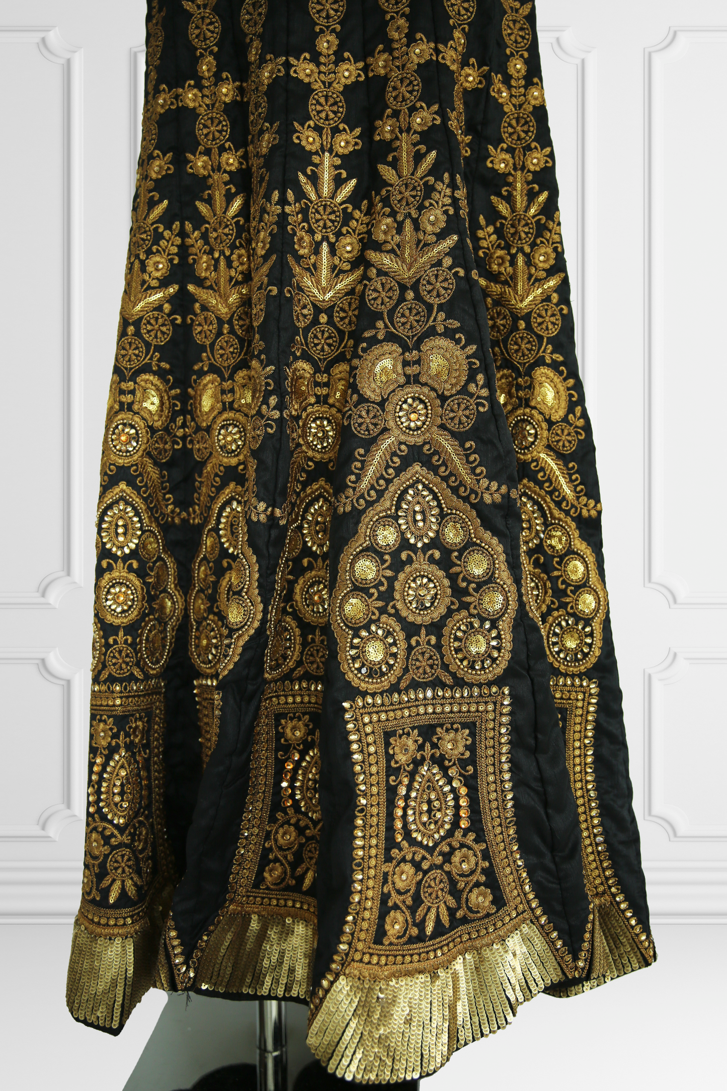 Black with Gold Embroidery Gown