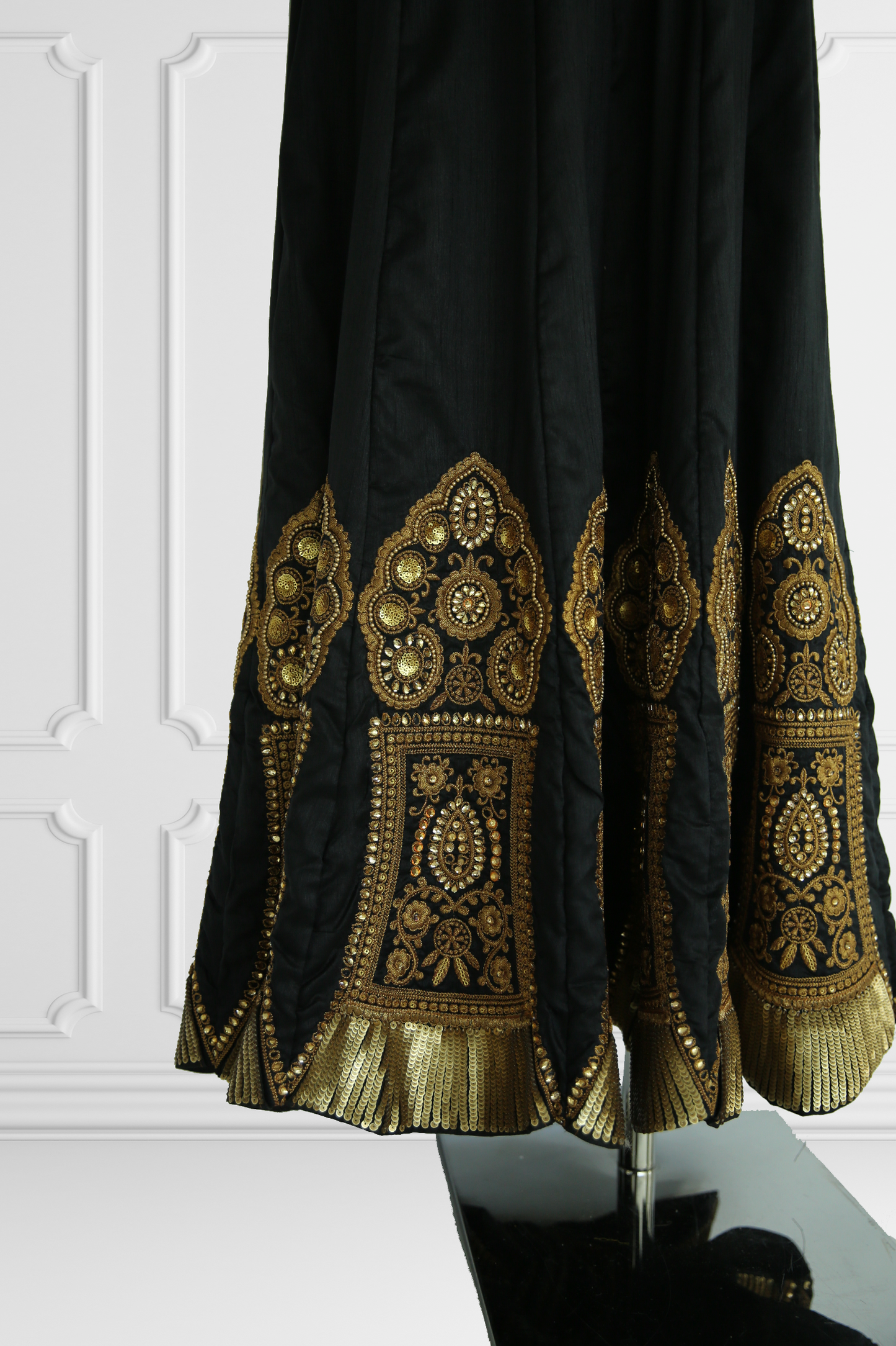 Black with Gold Embroidery Gown