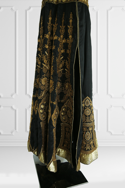 Black with Gold Embroidery Gown