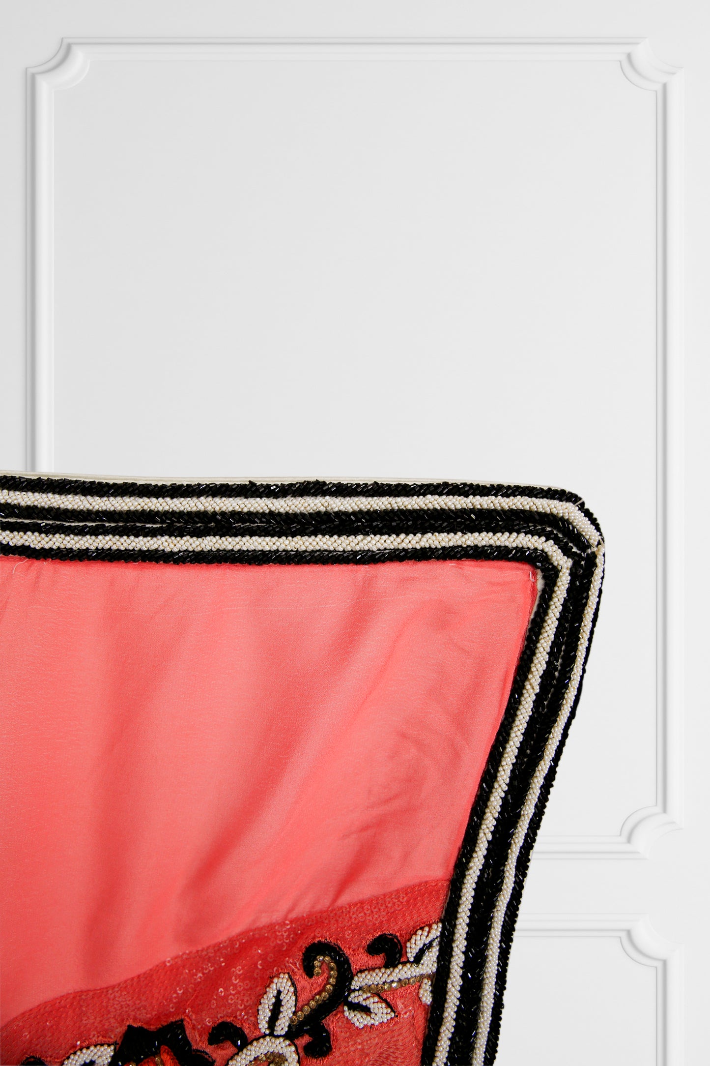 Bicolor Cream and Coral Saree Set