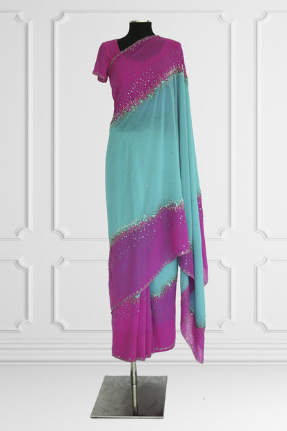 Bicolor Saree Set