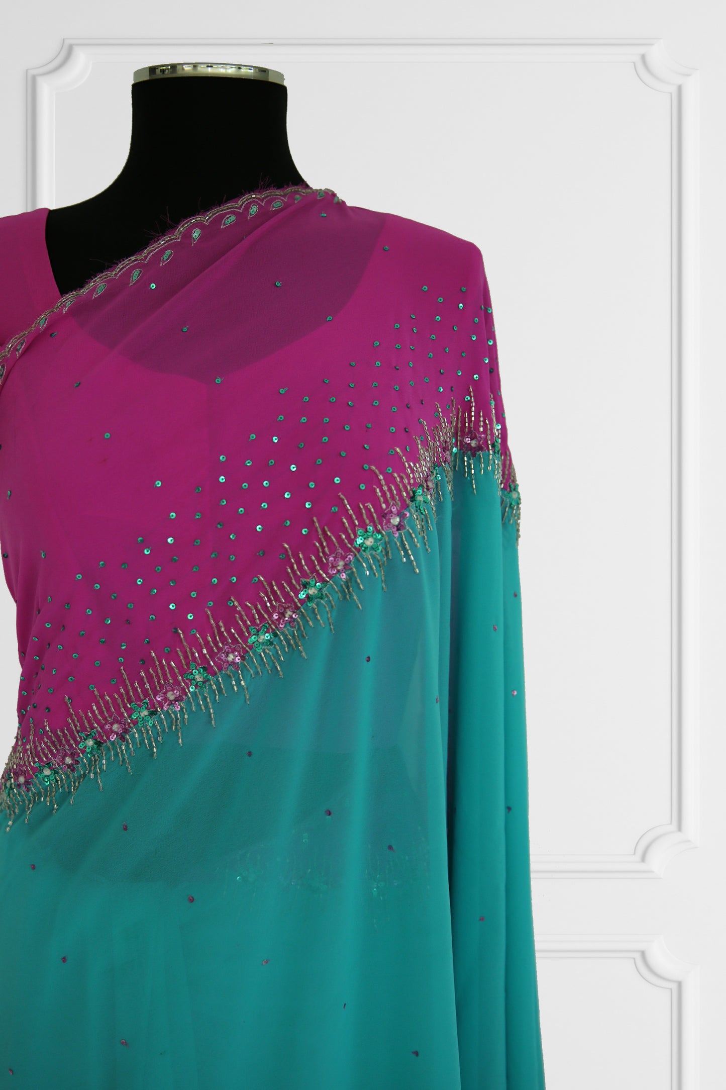 Bicolor Saree Set