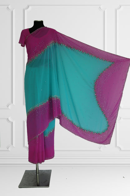 Bicolor Saree Set