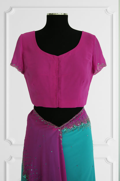 Bicolor Saree Set