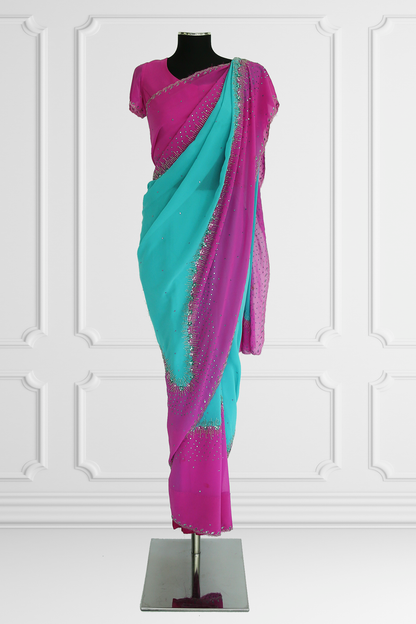 Bicolor Saree Set