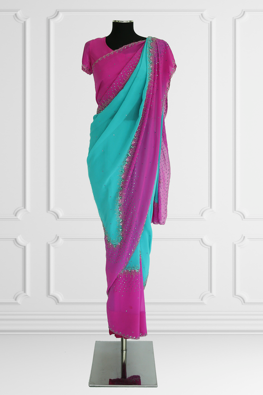 Bicolor Saree Set