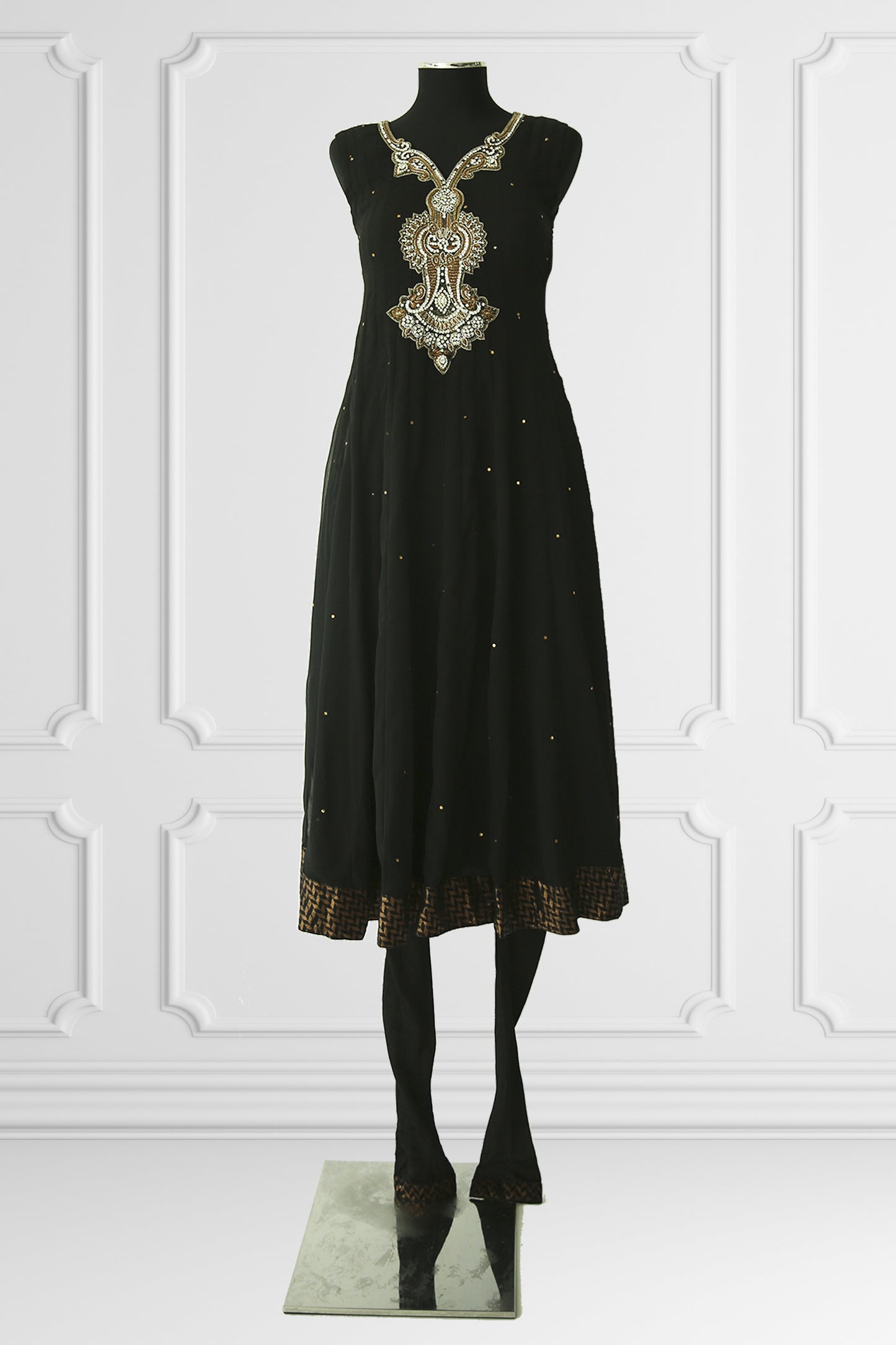 Black Embroidered Anarkali Set