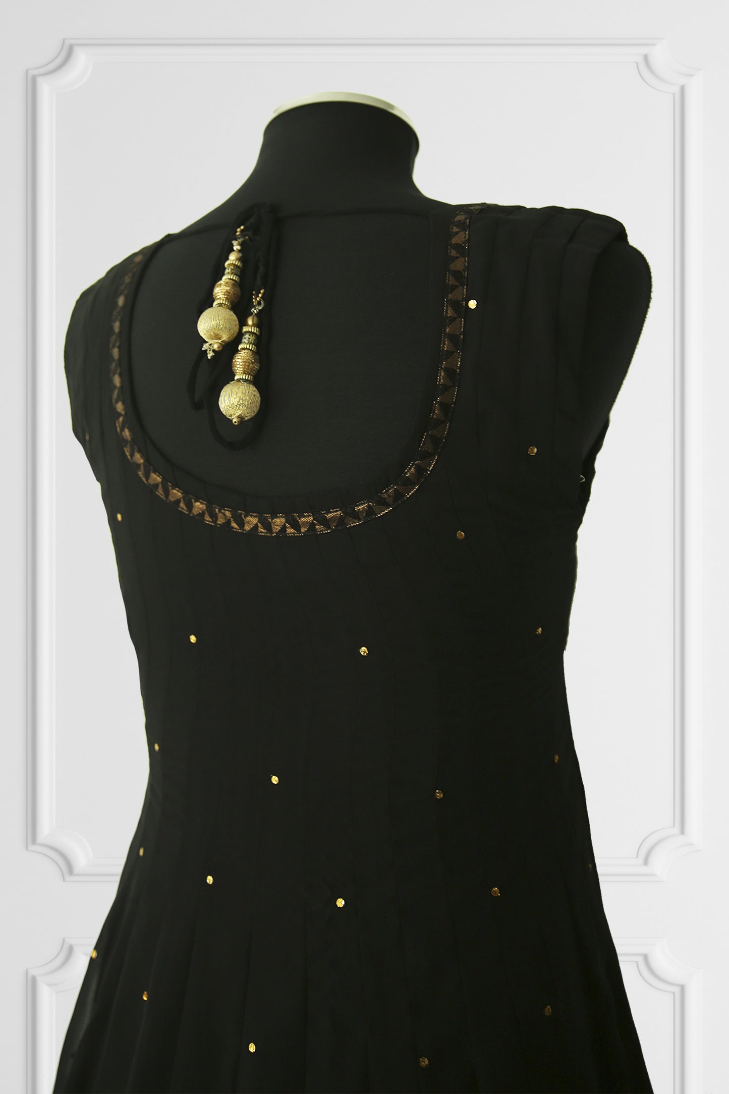 Black Embroidered Anarkali Set