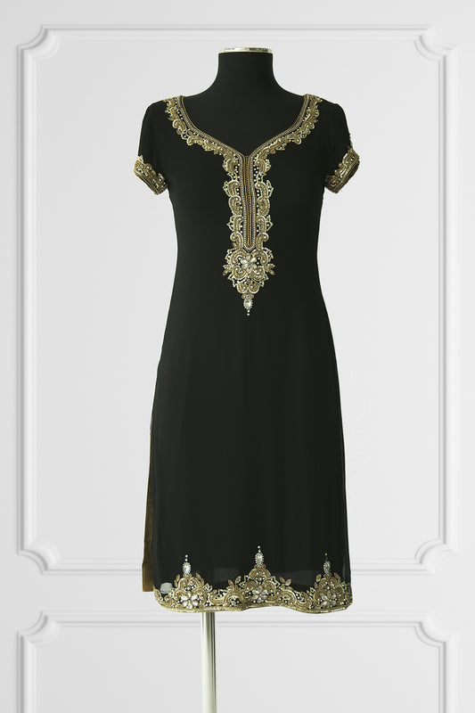 Black Embroidered Kurta