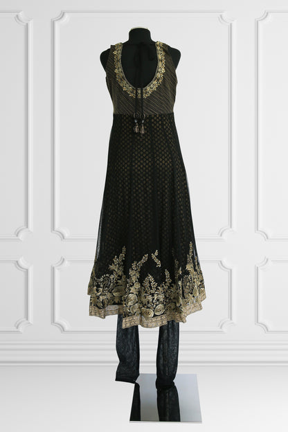 Black and Gold Anarkali Set