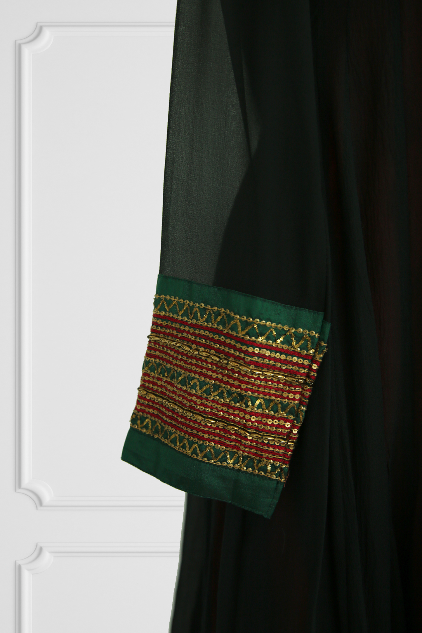 Black and Green Anarkali Set