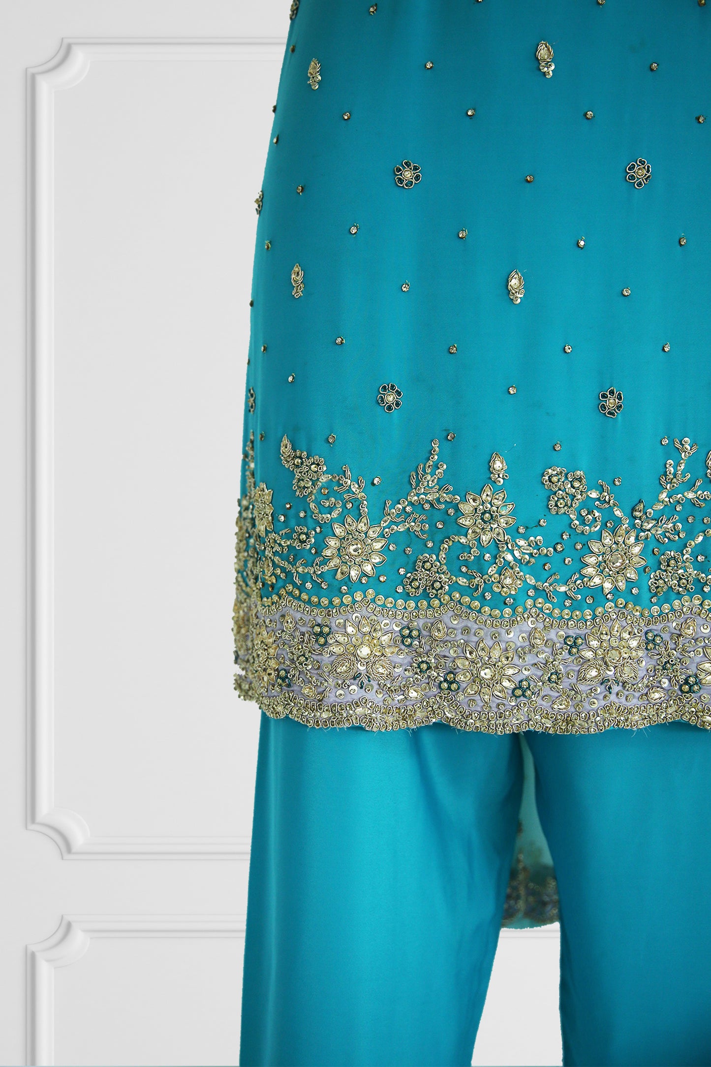 Blue with Silver Details Kurta Set