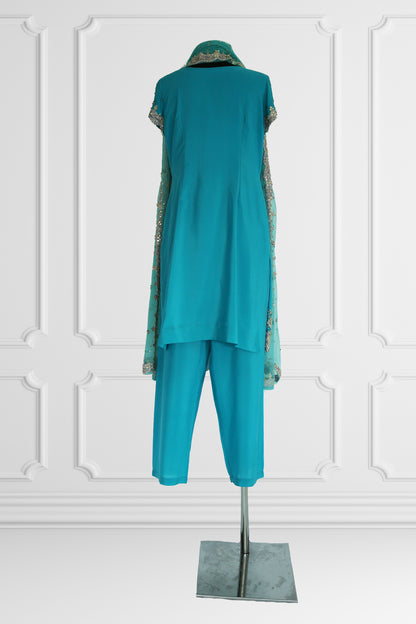 Blue with Silver Details Kurta Set