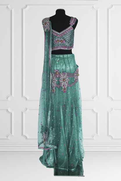 Blue and Pink Lehenga