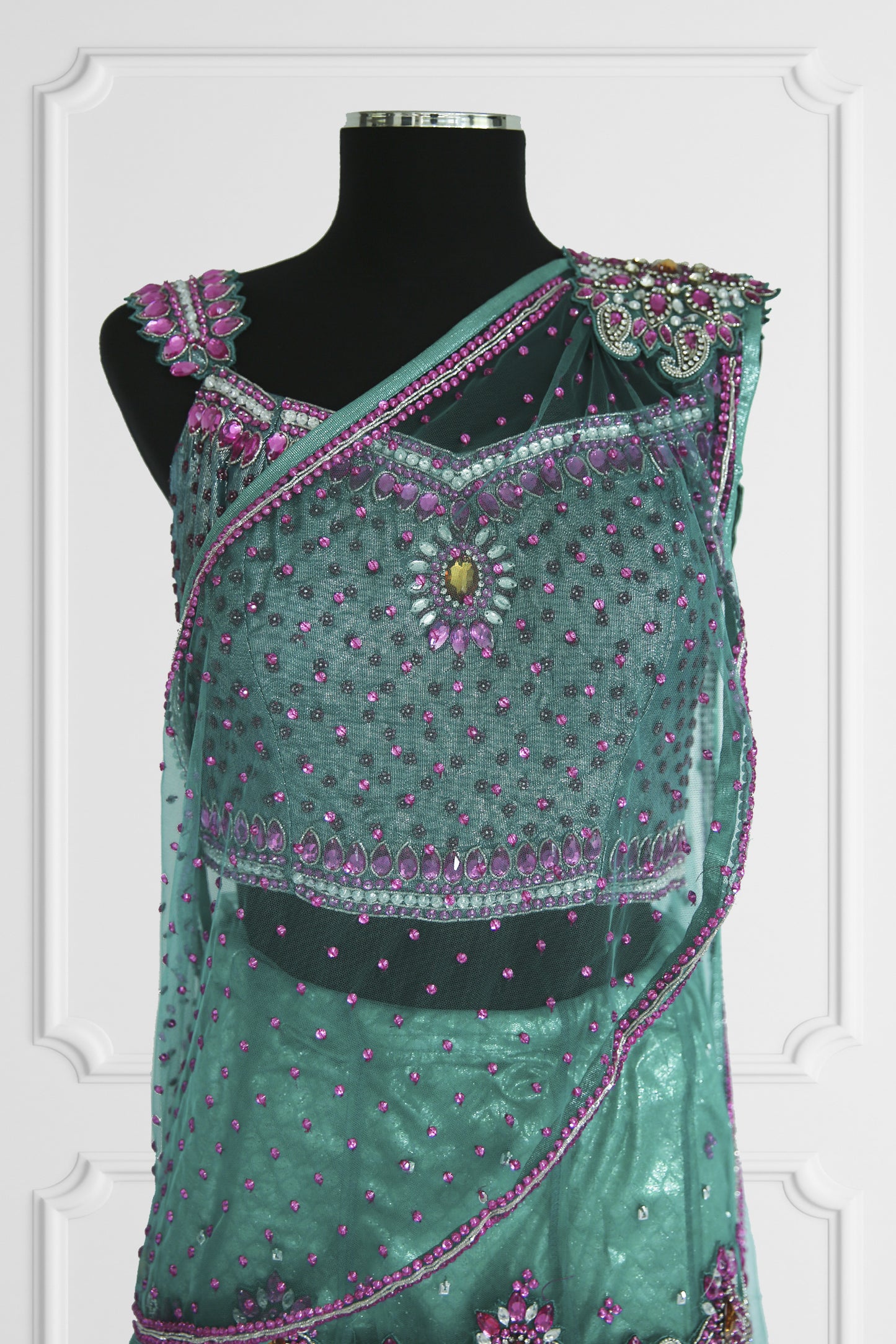 Blue and Pink Lehenga