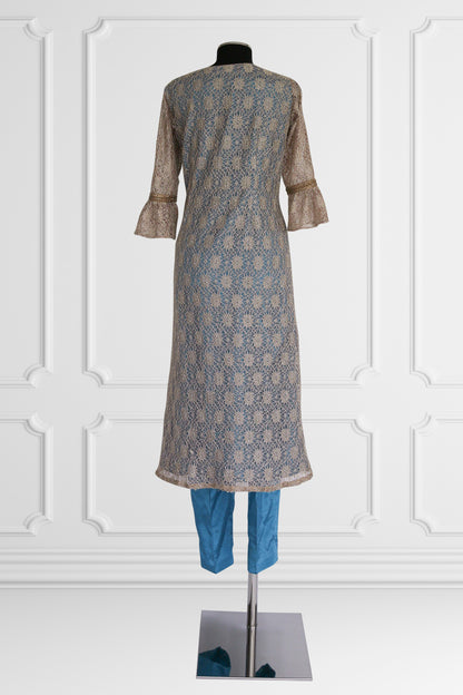 Bronze and Blue Kurta Set