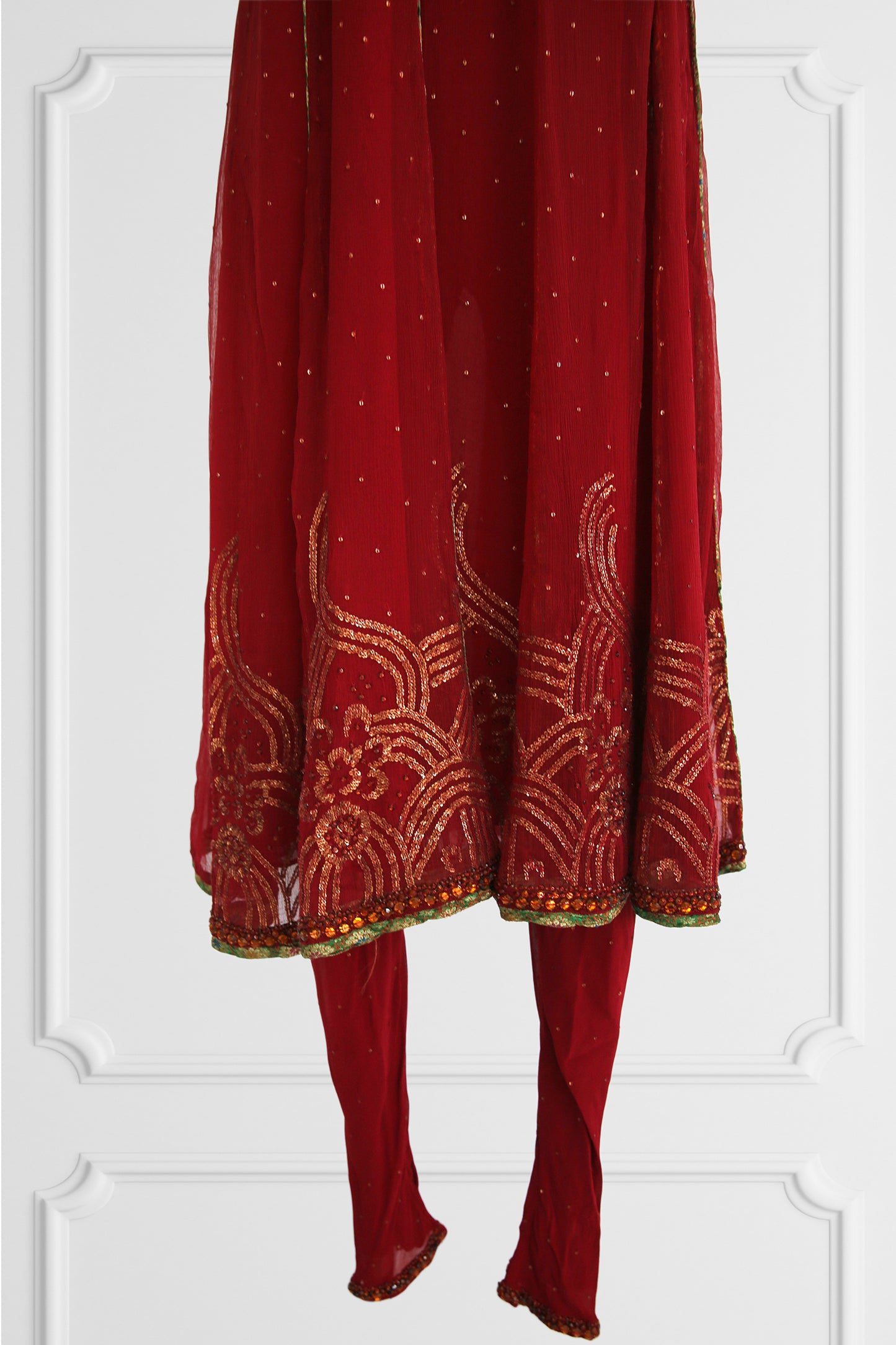 Burgundy Anarkali Set