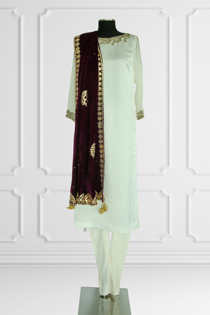 Burgundy Dupatta