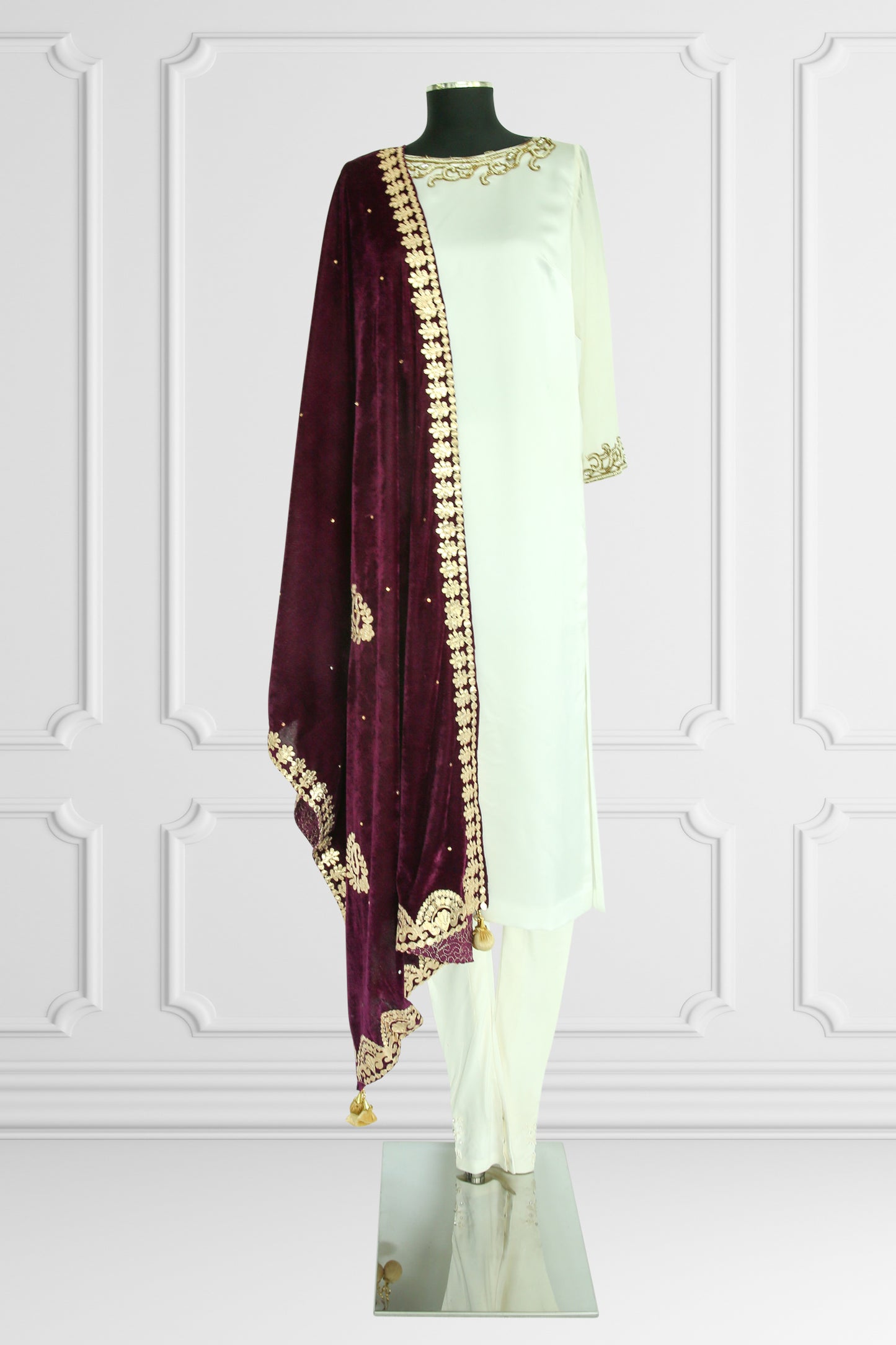 Burgundy Dupatta