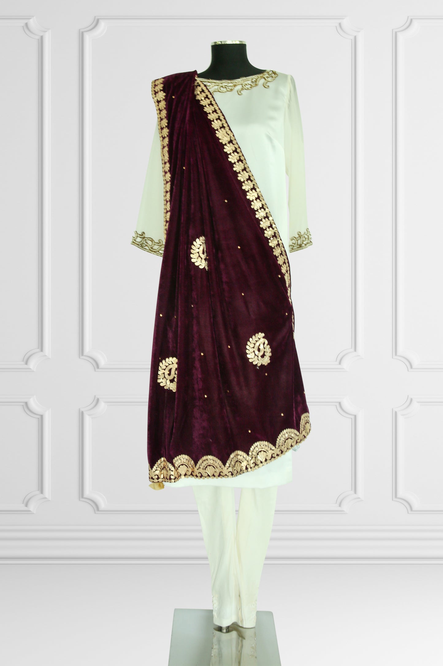 Burgundy Dupatta