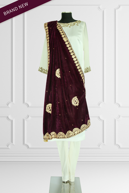 Burgundy Dupatta