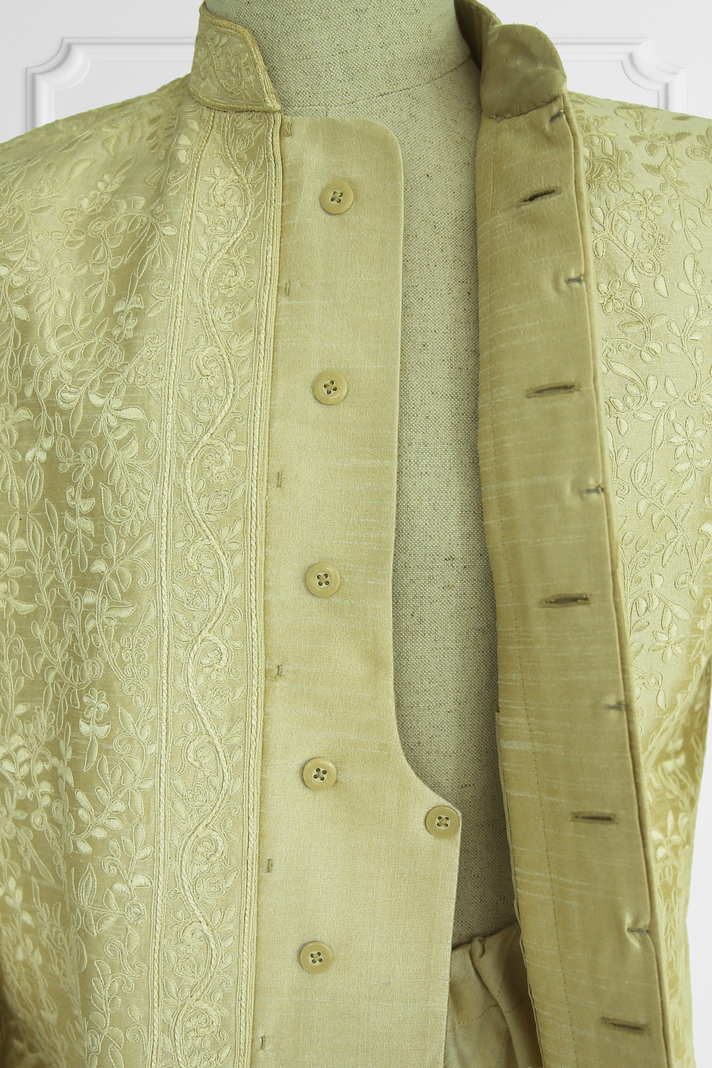 Beige Embroidered Sherwani with Churidar