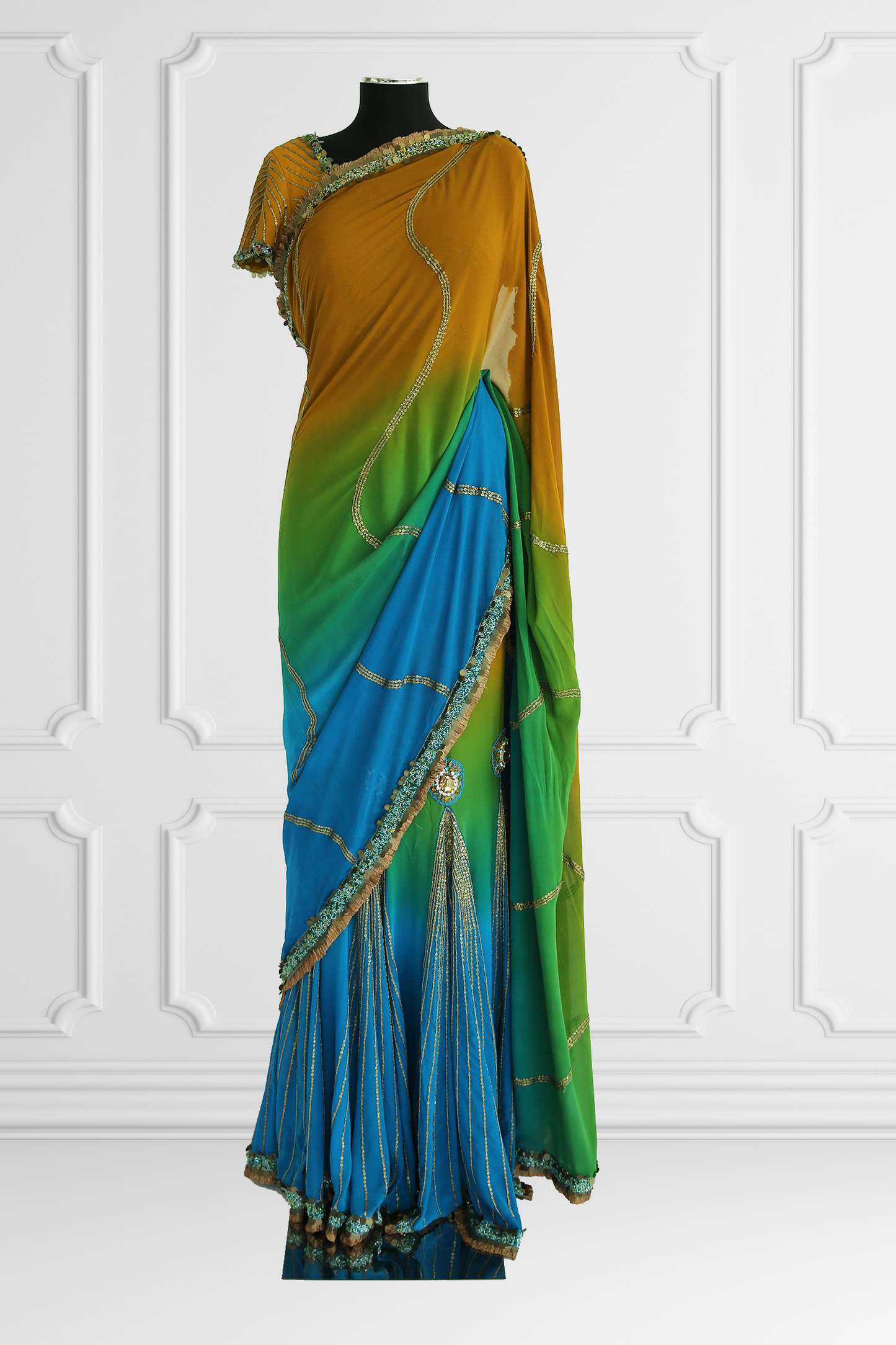 Seasons Degrade Embroidered Saree Set