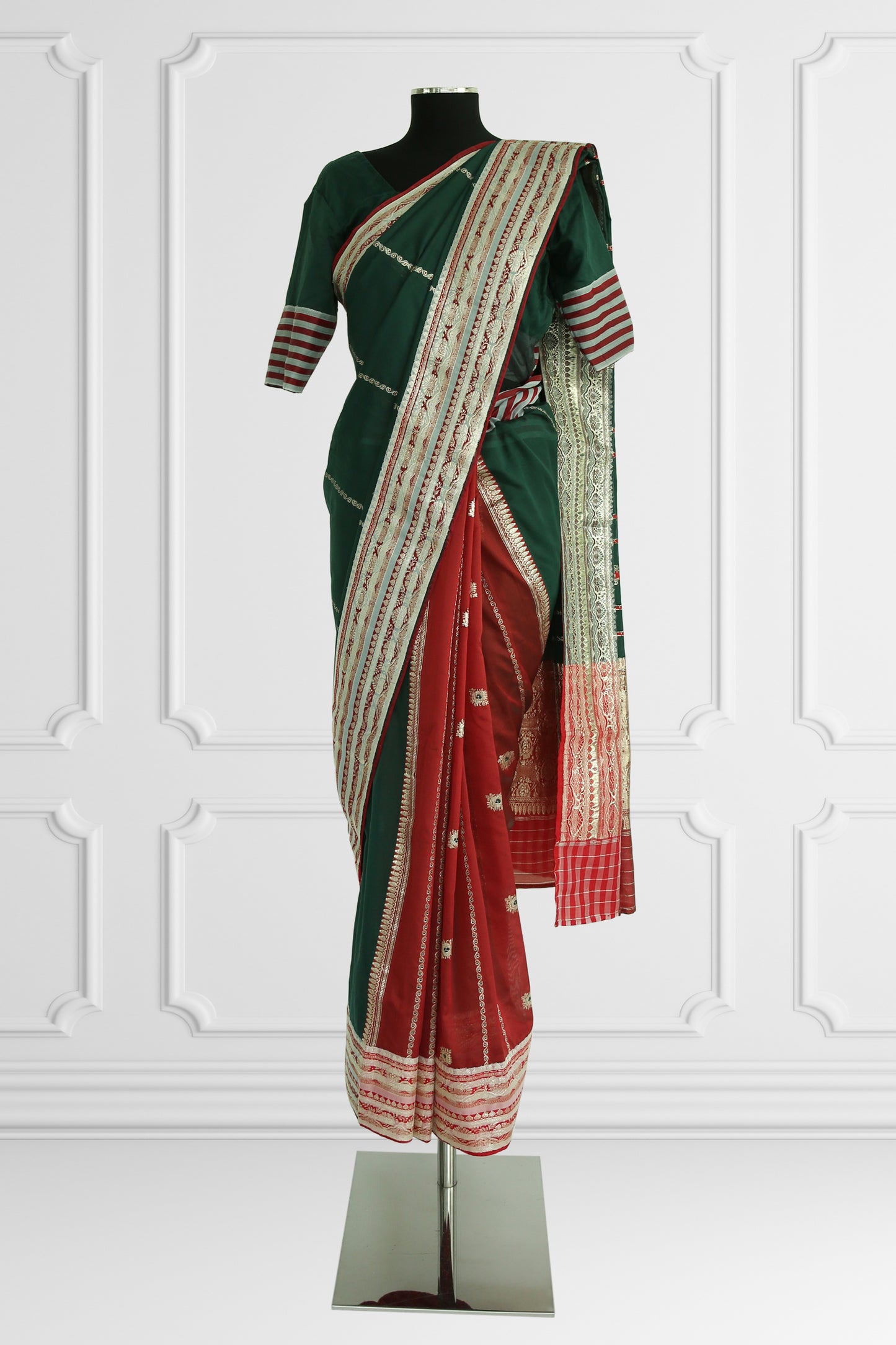 Emerald Elegance Handwoven Saree