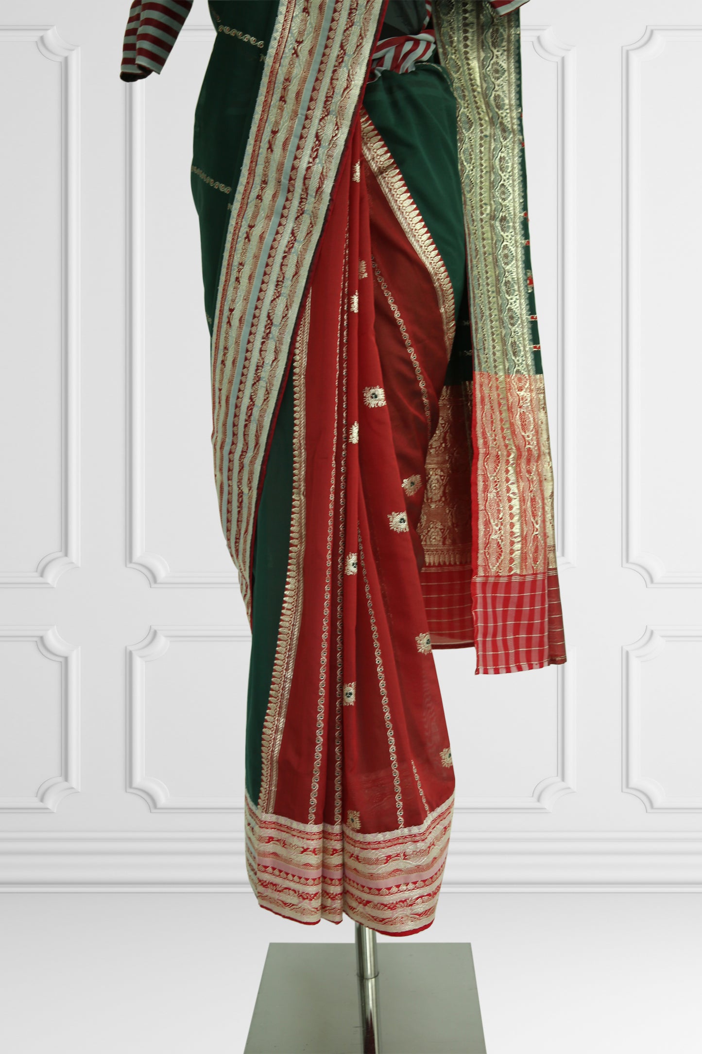 Emerald Elegance Handwoven Saree