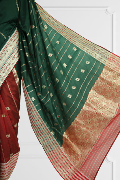 Emerald Elegance Handwoven Saree