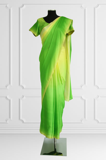 Radiant Green Ombre Saree