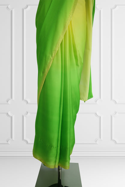 Radiant Green Ombre Saree