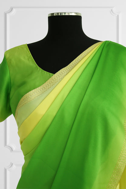 Radiant Green Ombre Saree