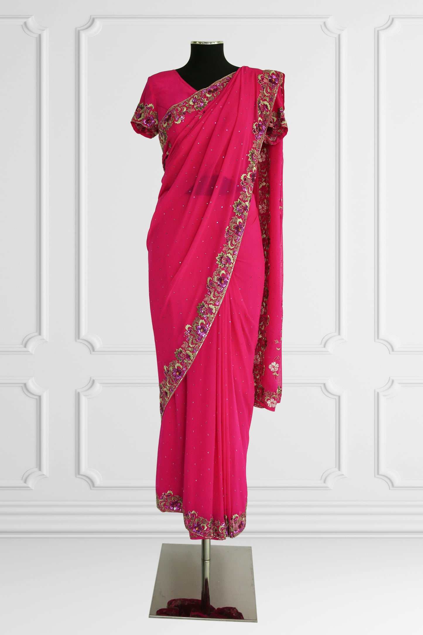 Ready-Made Fuchsia Blossom Saree