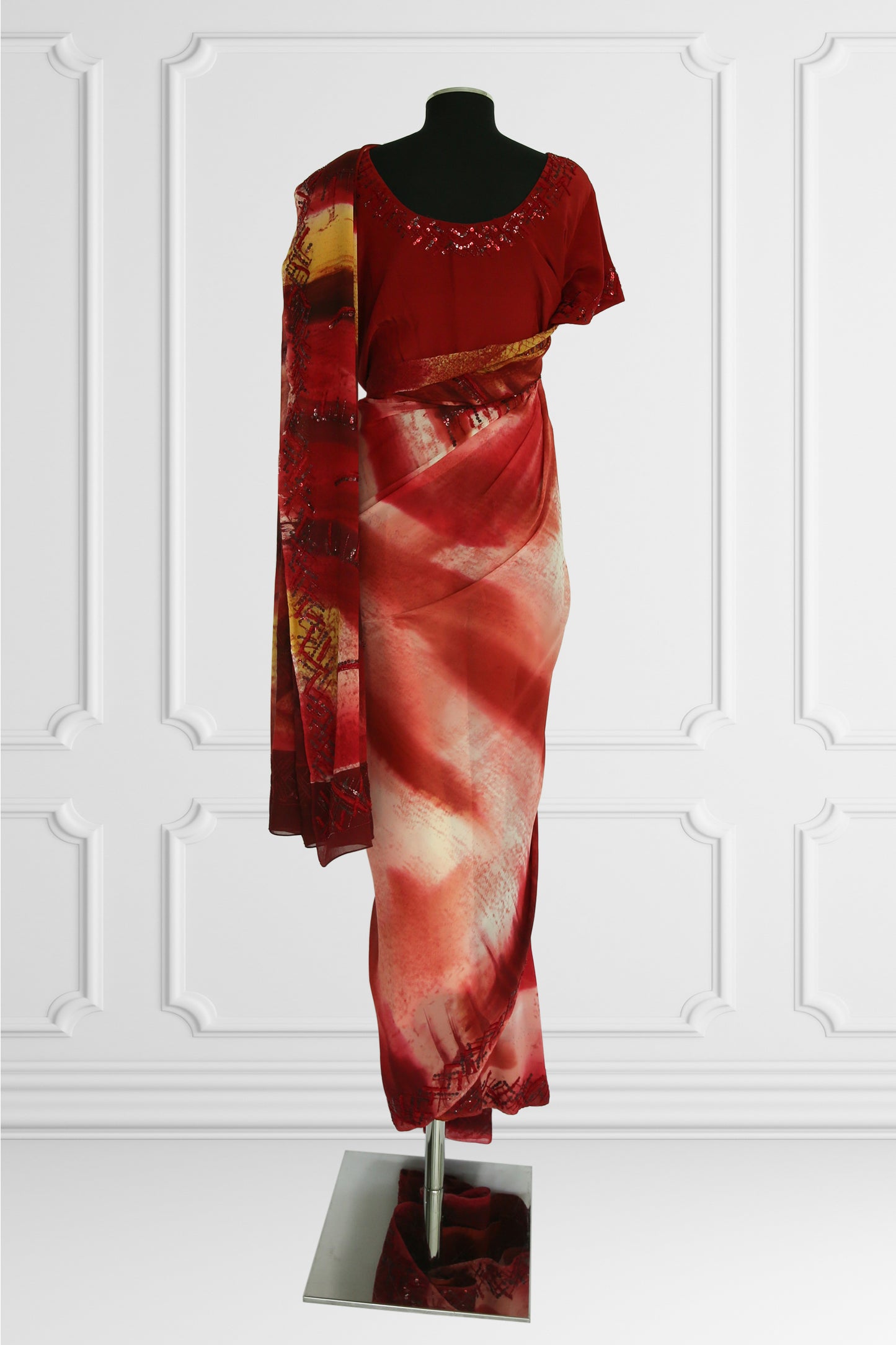 Fiery Elegance Saree