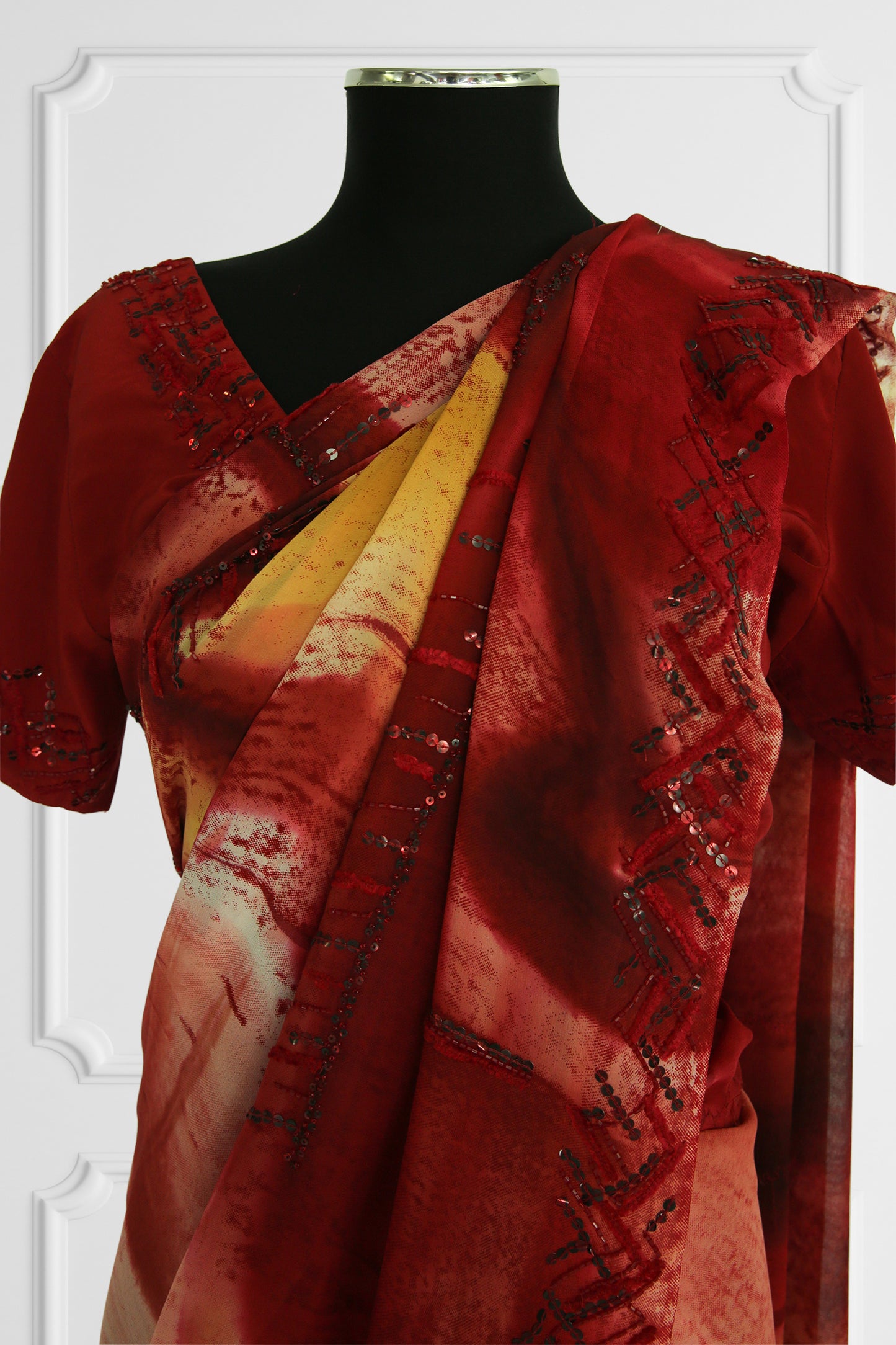 Fiery Elegance Saree