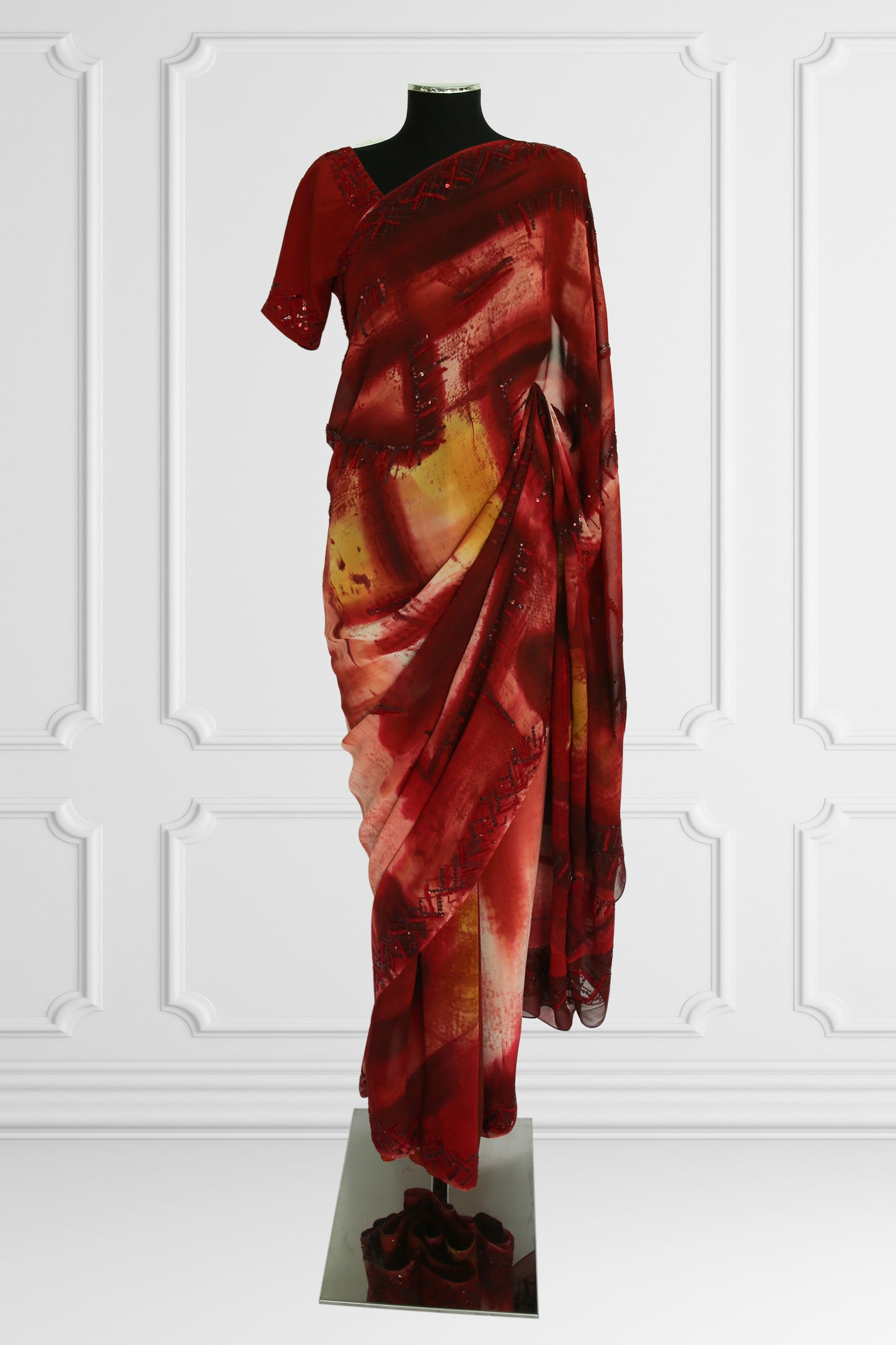 Fiery Elegance Saree