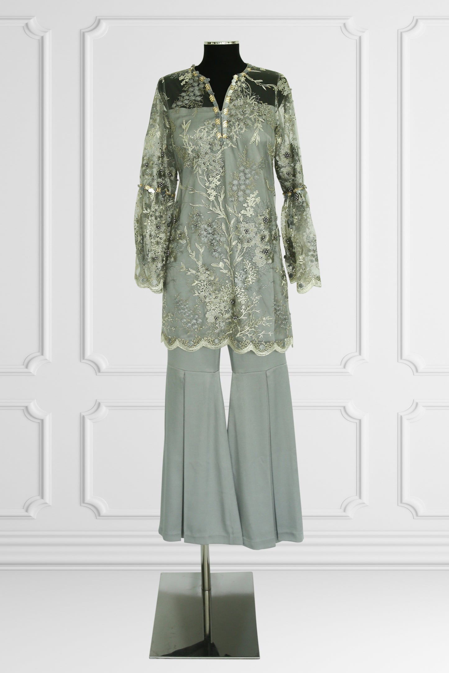 Serene Sage Embroidered Kurta