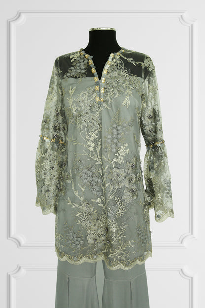 Serene Sage Embroidered Kurta