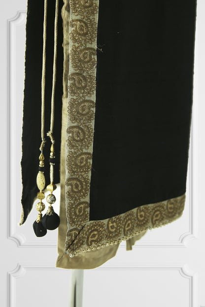 Embroidered Black and Gold Kurta Set