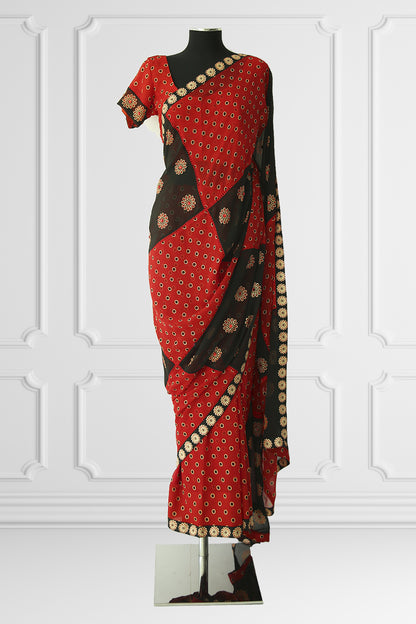 Geometric Printed Saree Set