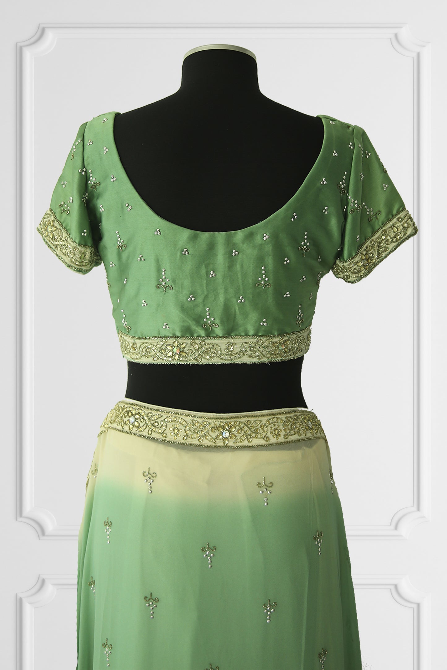 Green Heavy Embroidered Saree Set