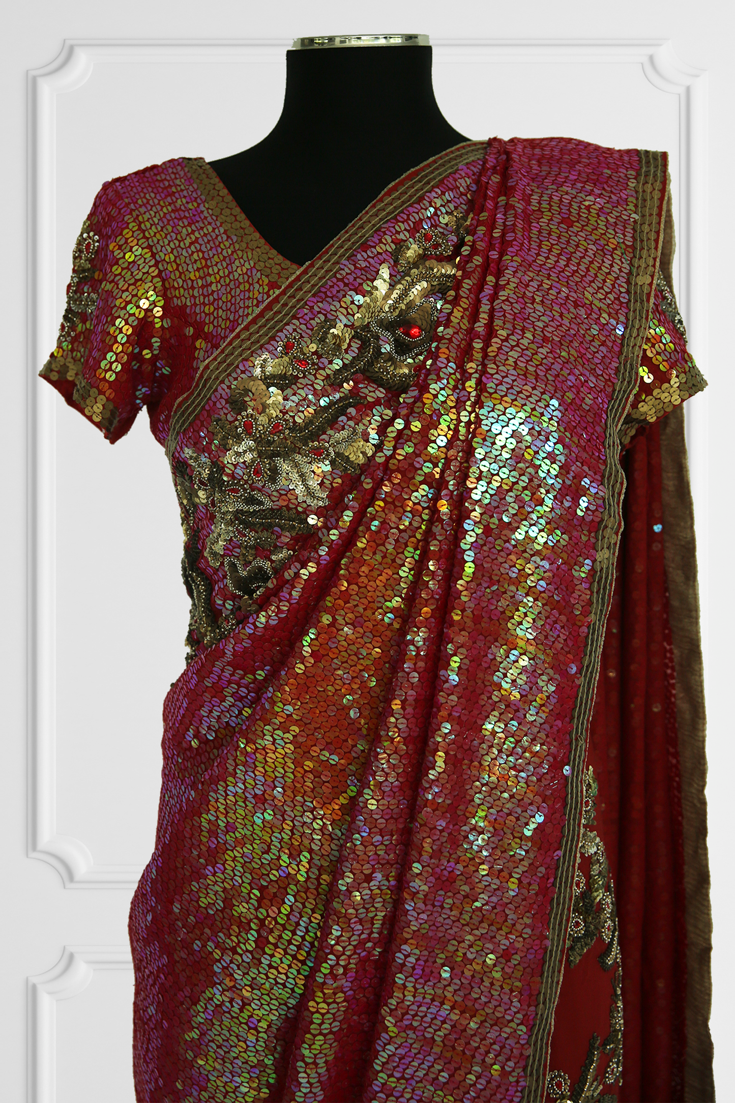 Jo Rivaaz By Puja Bugga Two Blouse Sequin Saree Set