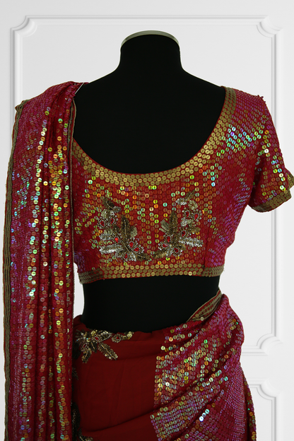 Jo Rivaaz By Puja Bugga Two Blouse Sequin Saree Set