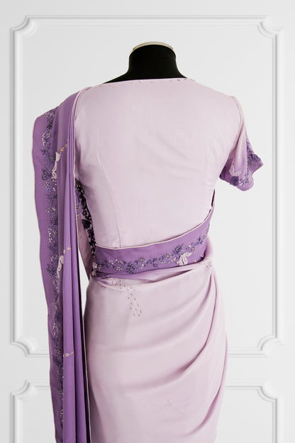 Lavender Saree Set